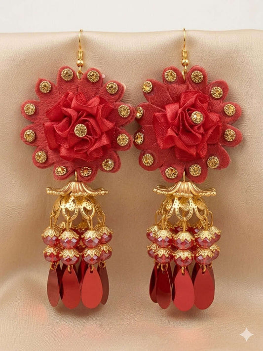 Rose Velvet Jhumka