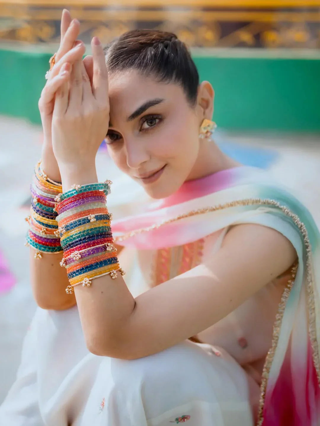 Multi Indian Original Viral Kashmiri Bangles 4 Ghunghru Kara 12 Bangles