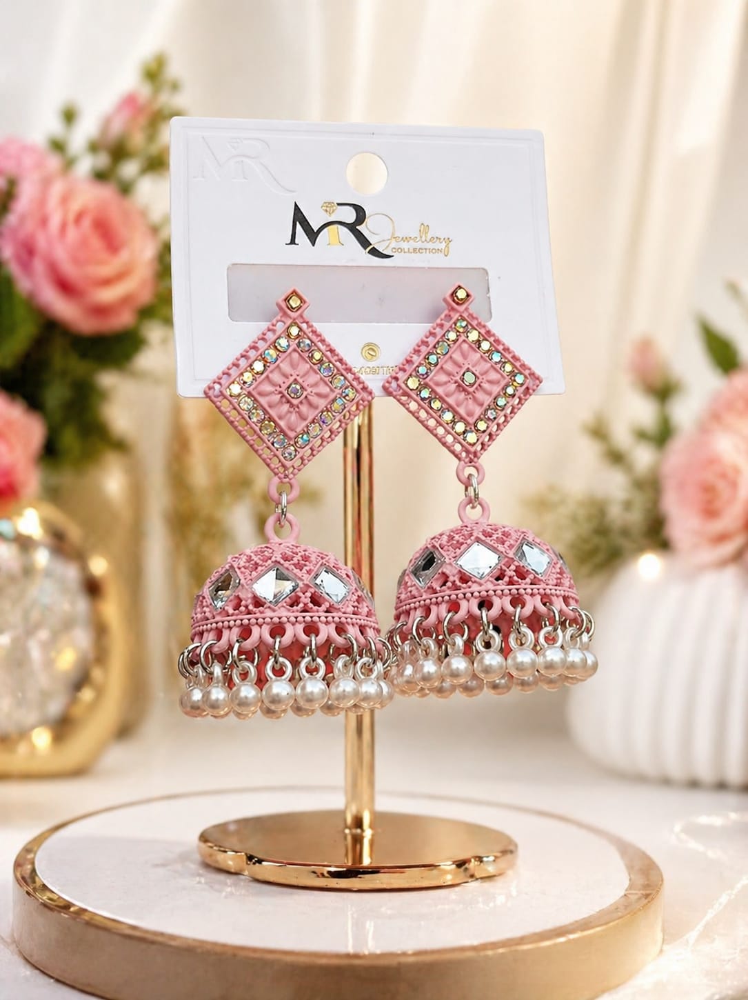 Pink Diamond Jhumka