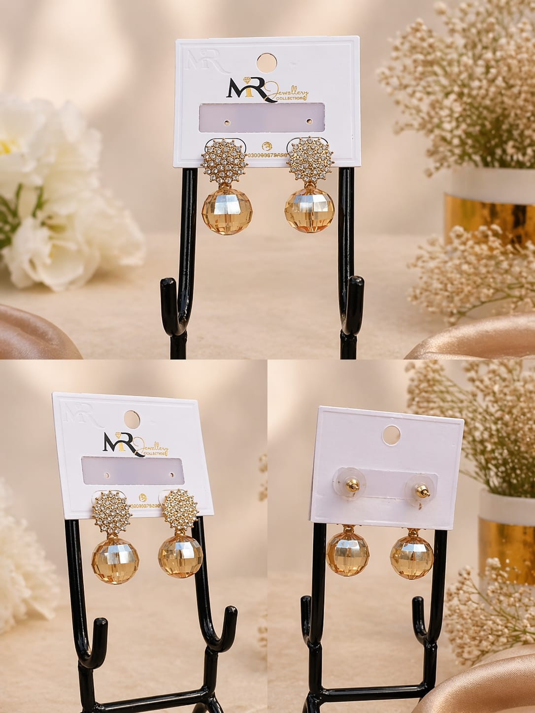 Gold Snowflake Danglers