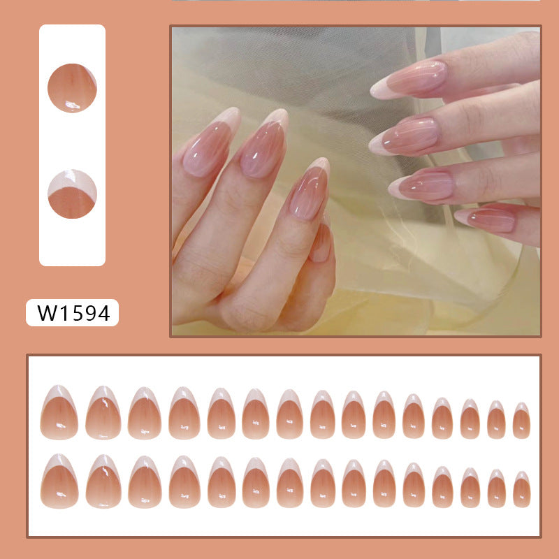 N-117 - Crepe Pink - Press On Nail Set Of 24 - Free 24 Pcs Sticker Sheet Included