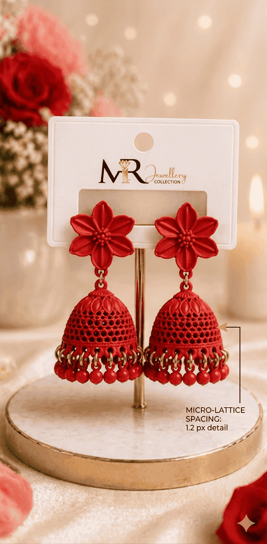 Floral Jhumka Set