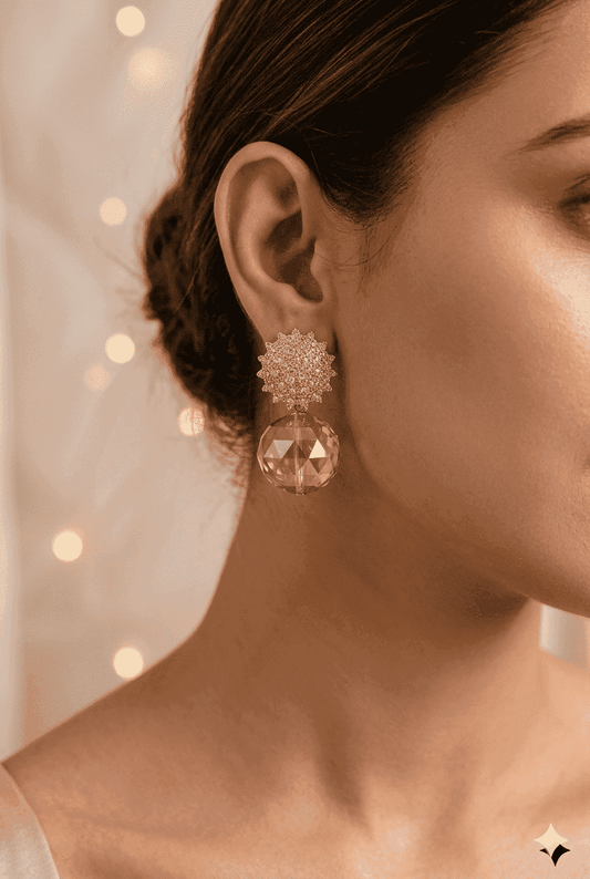 Gold Snowflake Danglers
