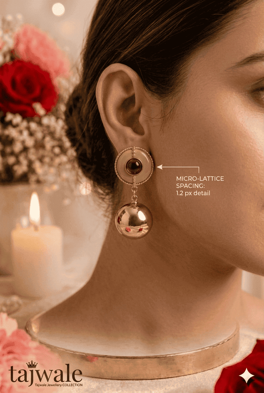 Olive Gold Ball Danglers