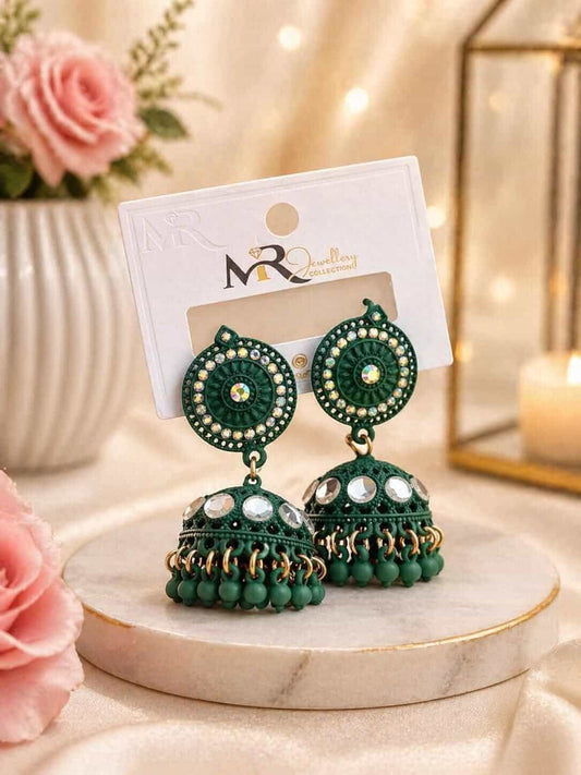 Crimson Round Jhumka