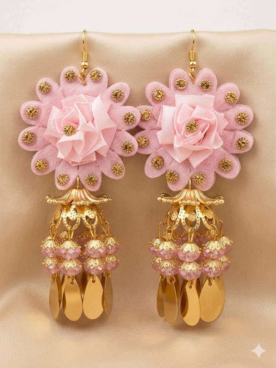 Rose Velvet Jhumka