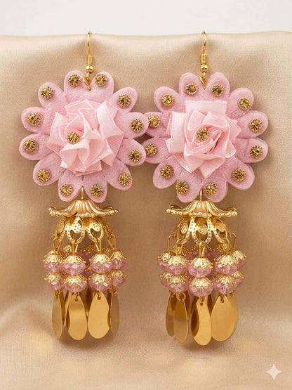 Rose Velvet Jhumka
