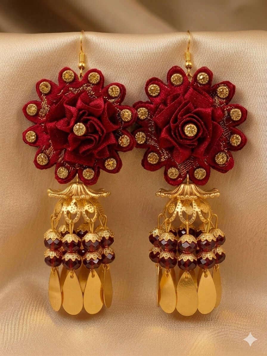 Rose Velvet Jhumka