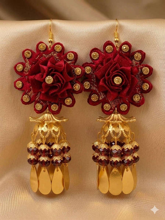 Rose Velvet Jhumka