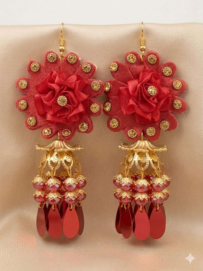 Rose Velvet Jhumka