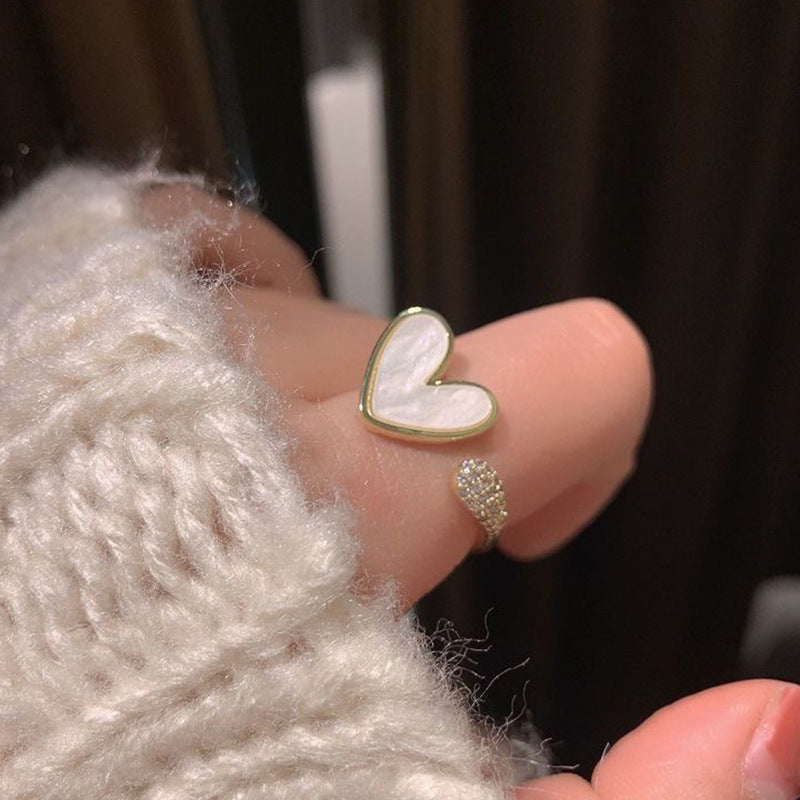 UNI-10869 -White Heart  - Ring