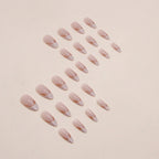 N-109 - Fancy Pink  - Press On Nail Set Of 24 - Free 24 Pcs Sticker Sheet Included