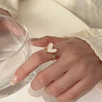 UNI-10869 -White Heart  - Ring