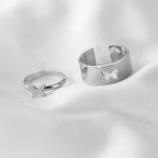 UNI-10086  - Butterfly Couple Ring Set Of 2