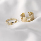 UNI-10086  - Butterfly Couple Ring Set Of 2