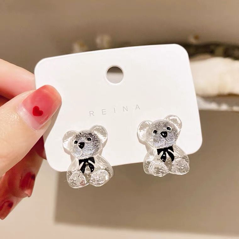 UNI-10018 - Crystal Bear - Earring