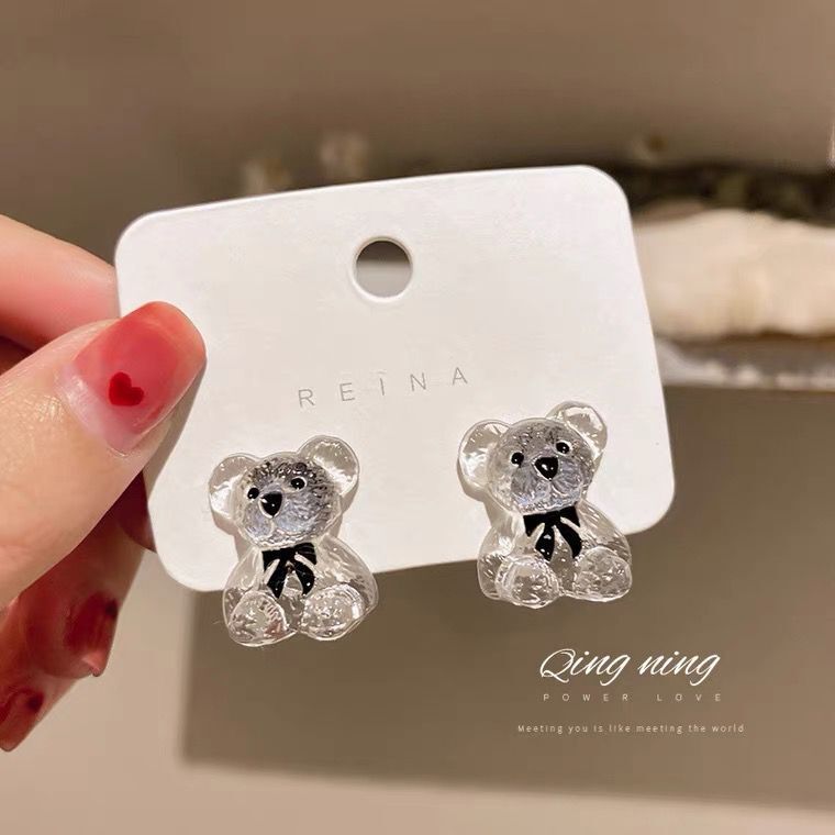 UNI-10018 - Crystal Bear - Earring