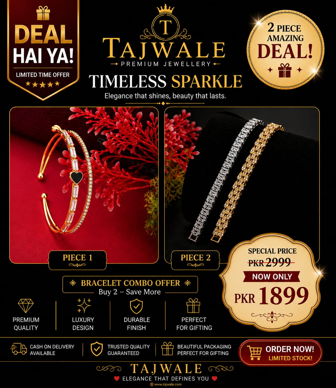 Tajwale Timeless Sparkle Bracelet Combo