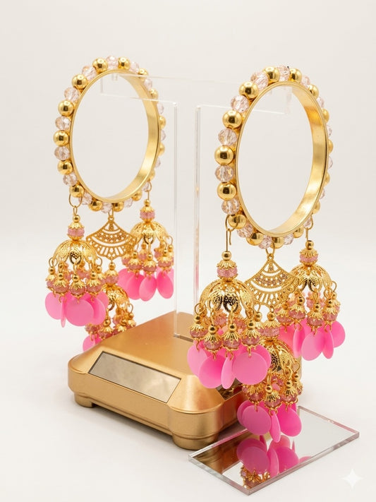 Baby Pink Latkan Kaleere Bridal Bangles