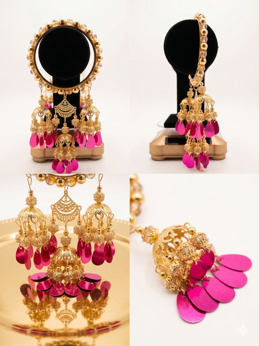 Pink Latkan Kaleere Bridal Bangles