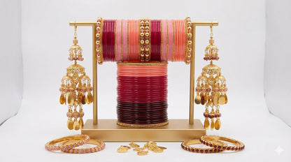 Baby Pink Latkan Kaleere Bridal Bangles