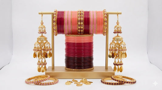 Baby Pink Latkan Kaleere Bridal Bangles