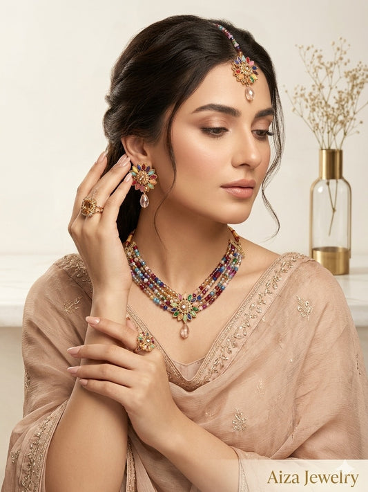 Royal Pearl Floral Jewelry Set