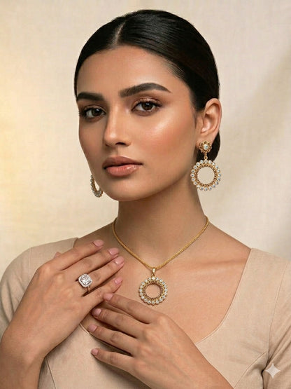 Halo Circle Pendant Set