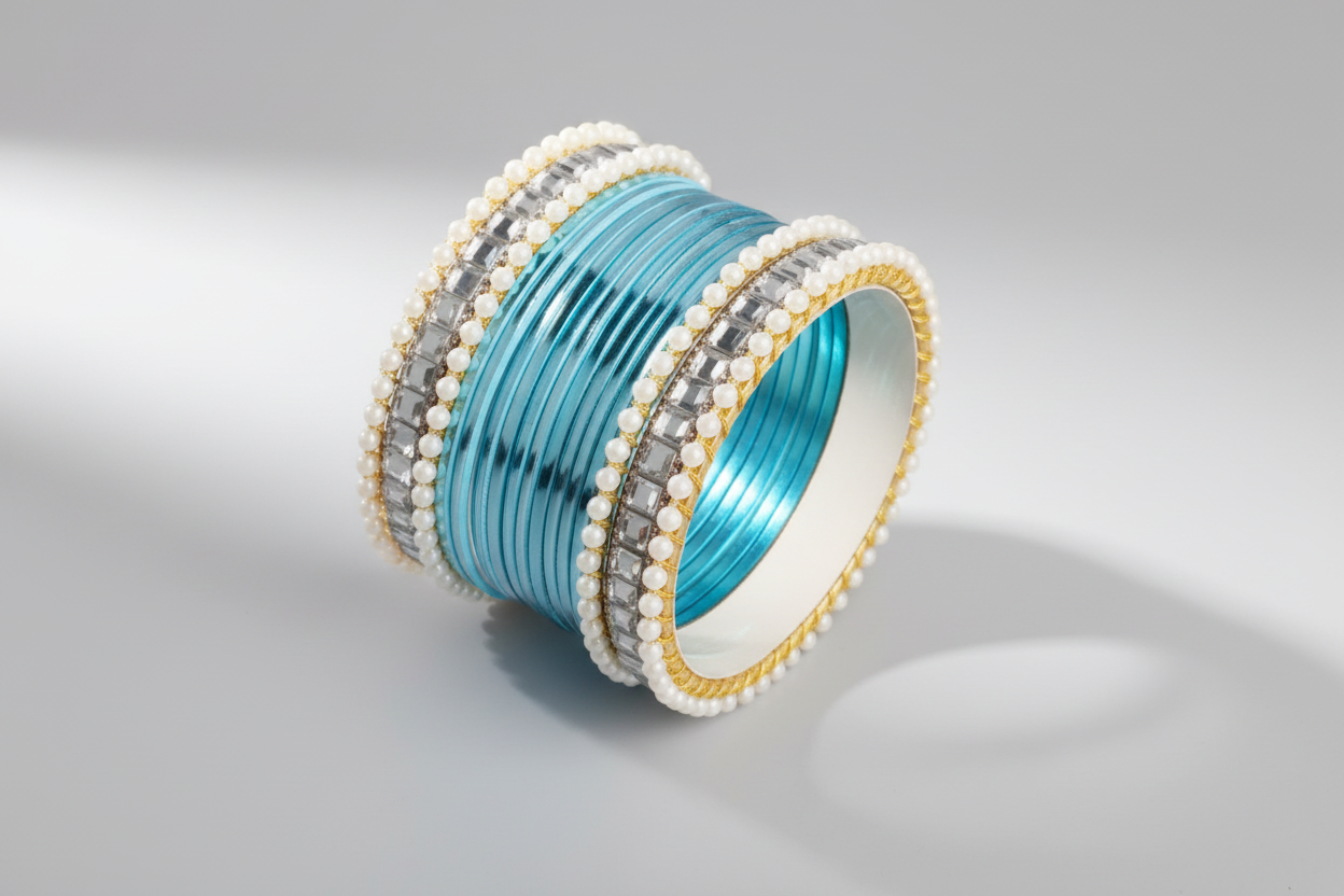 CH-53 - Classy Blue Bangles  - Choorian Set