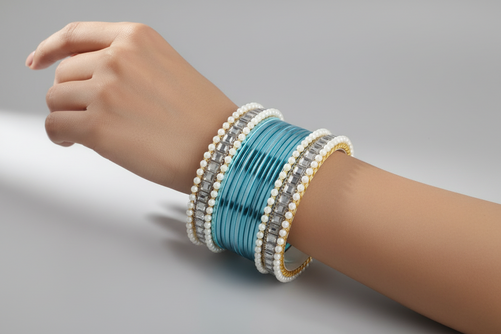 CH-53 - Classy Blue Bangles  - Choorian Set