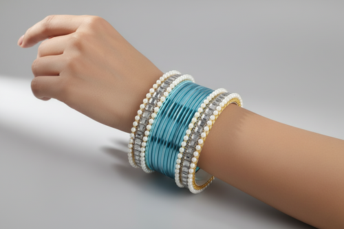 CH-53 - Classy Blue Bangles  - Choorian Set