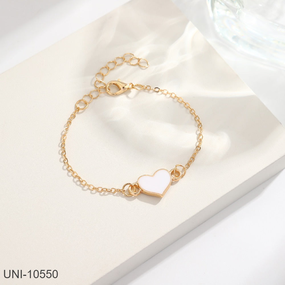 UNI-10550 - White Heart Gold - Bracelet