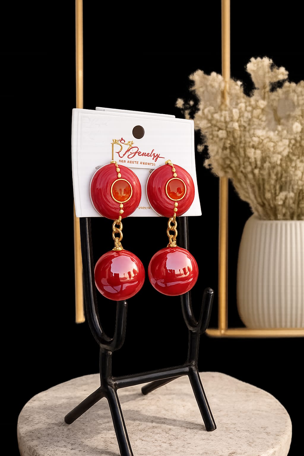 Red Crystal Studs