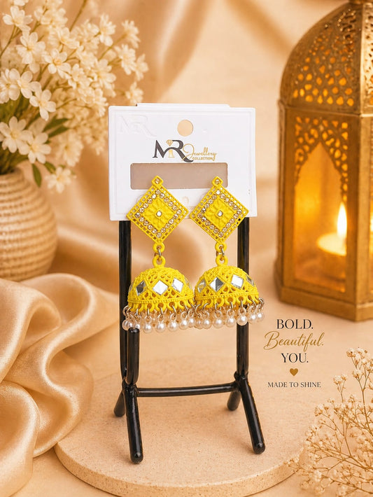 Sunshine Yellow Jhumka