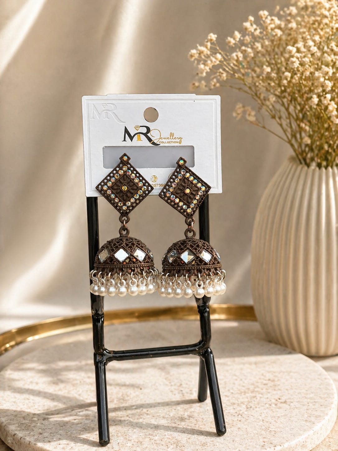 Antique Mirror Jhumka