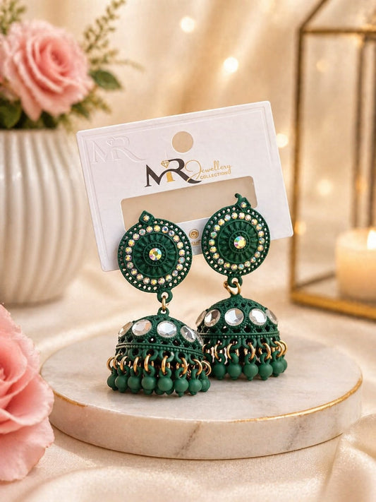 Crimson Round Jhumka