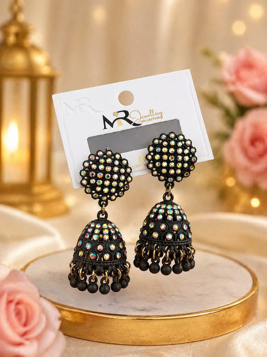 Crimson Round Jhumka
